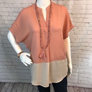 Blush and Nude Gianni Bini Blouse ( XS)
